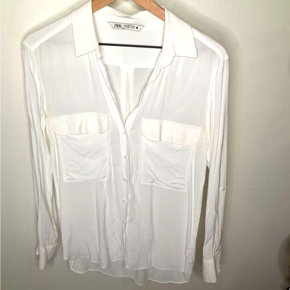 Zara White Button Down Shirt